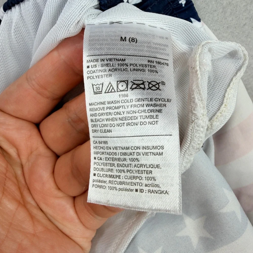 Old Navy Boys American Flag Swim Trunks Stars and Stripes Board Shorts Size M 8